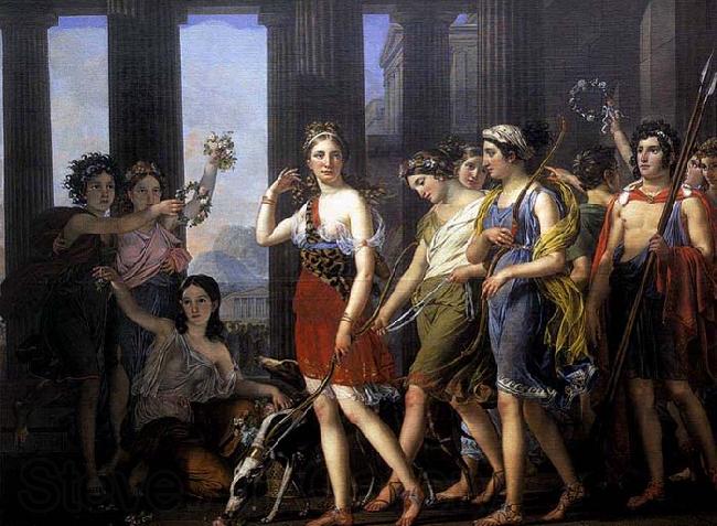 Joseph Paelinck The Fair Anthia Leading her Companions to the Temple of Diana in Ephesus Norge oil painting art